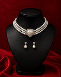 Royal Pearl Heart Choker Set