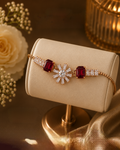 Luxe Floral Crystal Adjustable Bracelet