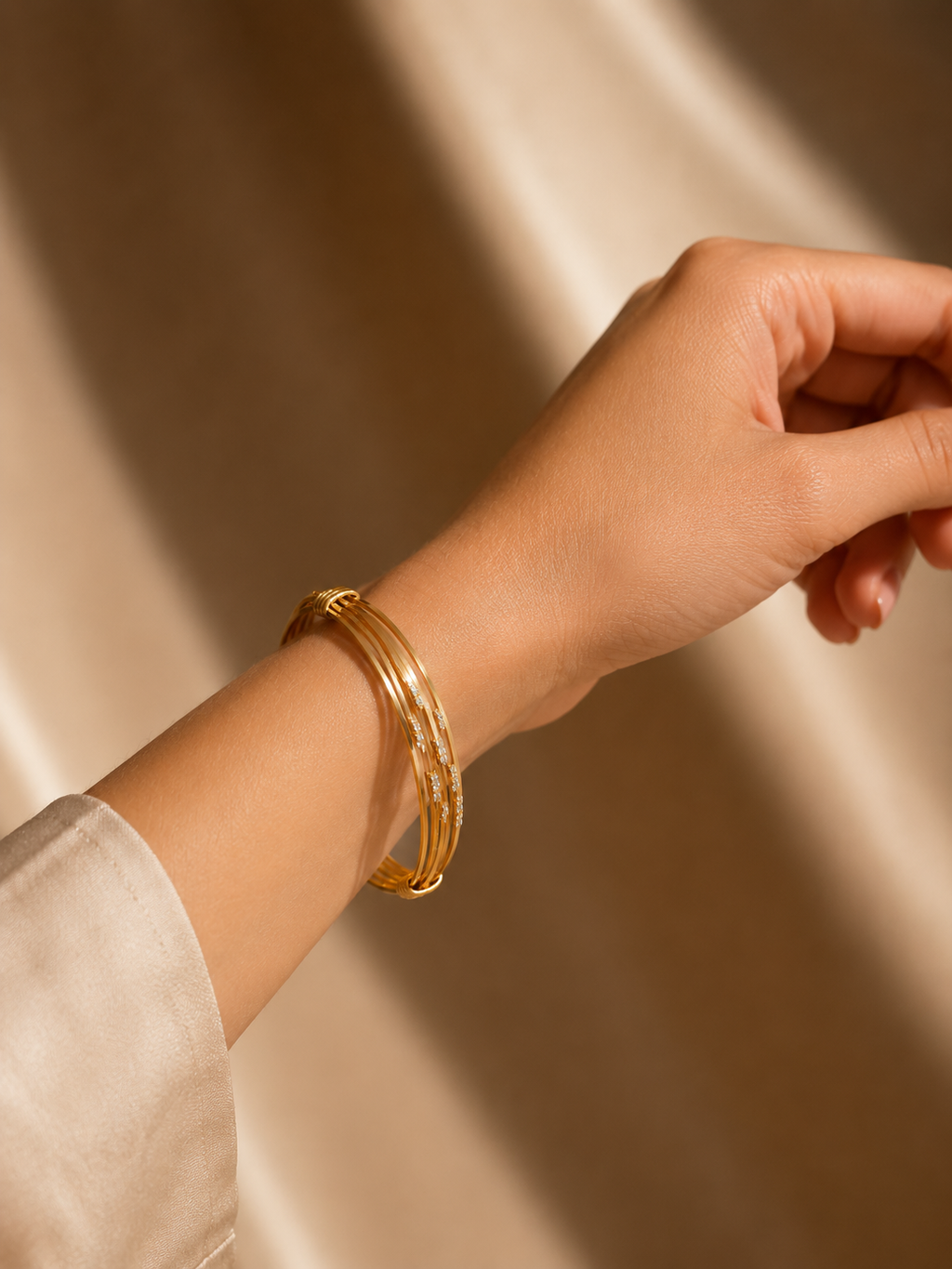 Crystal Glow Gold Bracelet