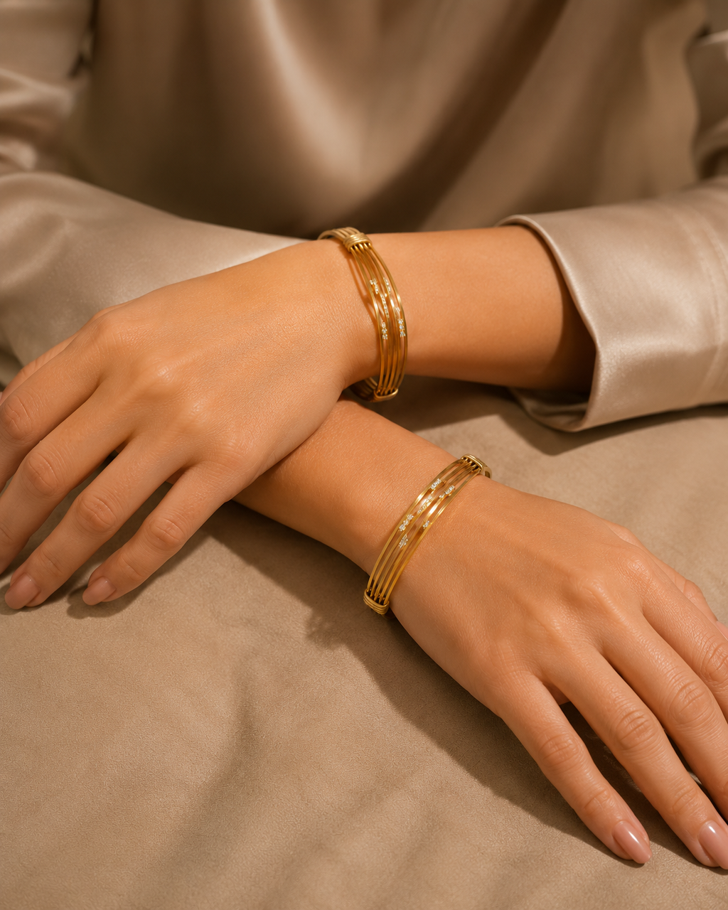 Crystal Glow Gold Bracelet