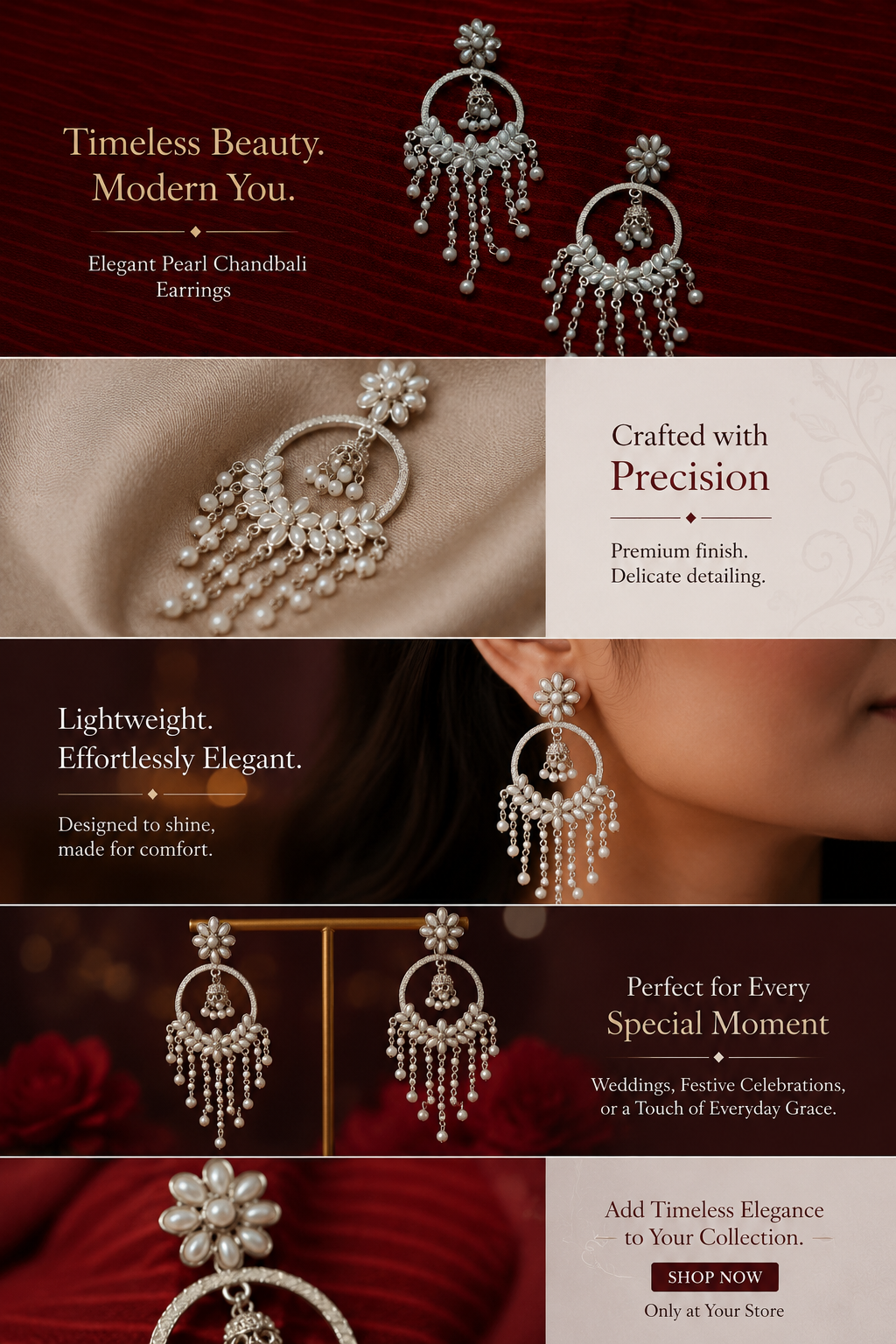 Pearl Bloom Chandelier Earrings
