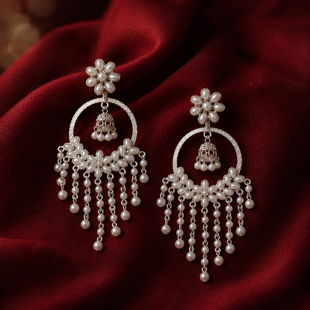 Pearl Bloom Chandelier Earrings